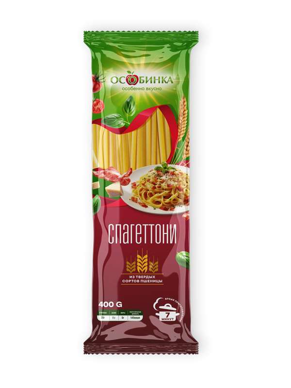 Упаковка Макаронные изделия спагеттони - аренда торгового знака Особинка